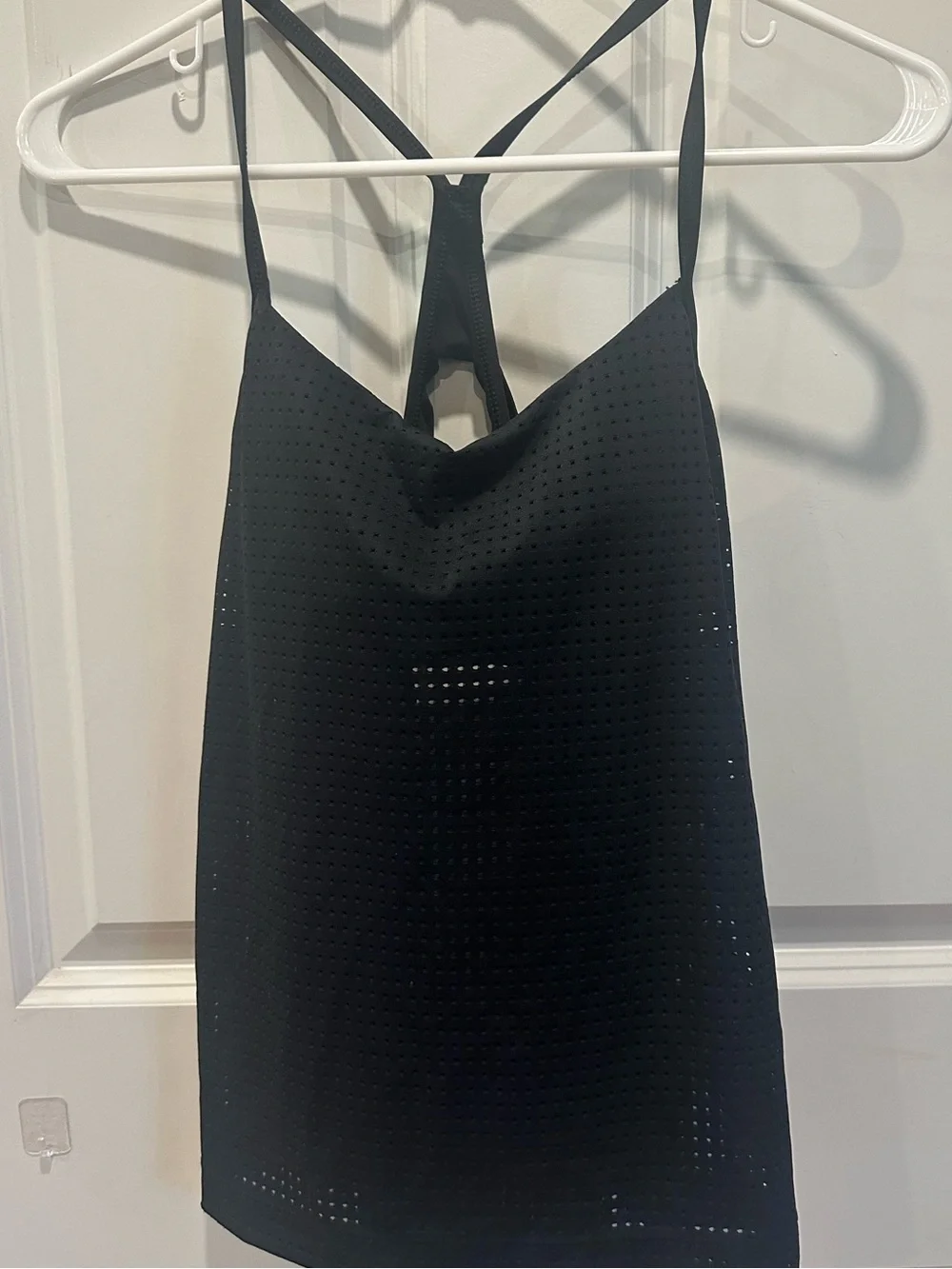 Nike Medium Black Perforated Spaghetti Strap Tankini Top